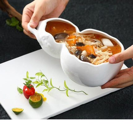 Stylish Gourd-Shaped Ceramic Tableware Set for Elevated Dining - Très Elite