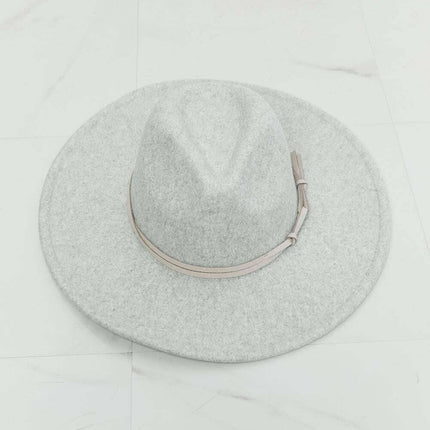 Stylish Grey Fedora Hat with Sophisticated Faux Leather Bow