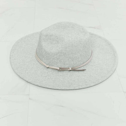 Stylish Grey Fedora Hat with Sophisticated Faux Leather Bow