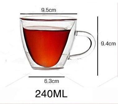 Stylish Heart-Shaped Double-Wall Glass Tea Cup Set for an Elevated Drinking Experience - Très Elite