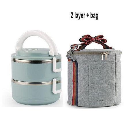 Stylish Insulated Stainless Steel Lunch Box with Travel Bag: Enjoy Warm Meals On-the-Go