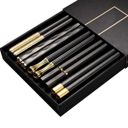Stylish Japanese Non-Slip Chopsticks Collection - 5 Pairs - Très Elite