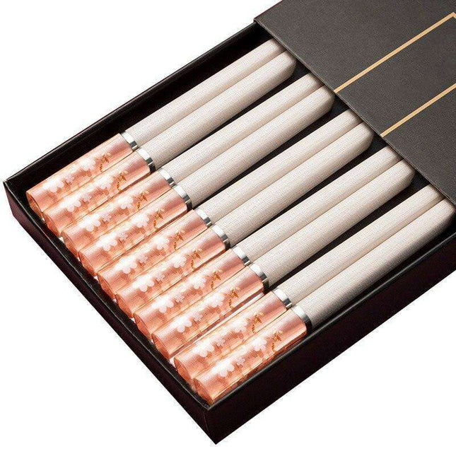 Stylish Japanese Non-Slip Chopsticks Collection - 5 Pairs
