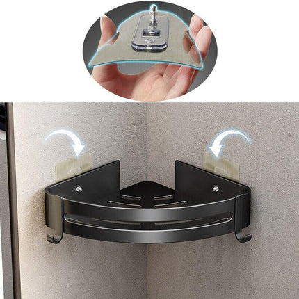 Stylish No-Drill Aluminum Corner Shelf for Easy Installation - Très Elite