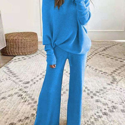 Stylish Off-Shoulder Lounge Set with Relaxed Sleeves for the Modern Woman - Très Elite