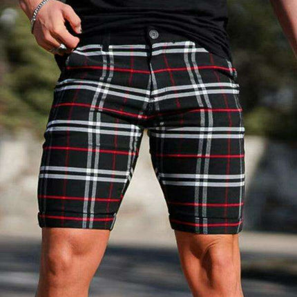 Stylish Plus Size Plaid Skinny Shorts for Men: Comfort Meets Trend - Très Elite