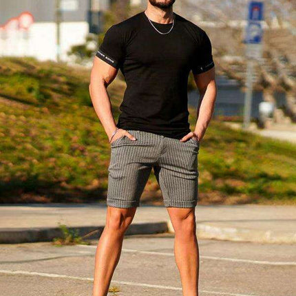 Stylish Plus Size Plaid Skinny Shorts for Men: Comfort Meets Trend - Très Elite