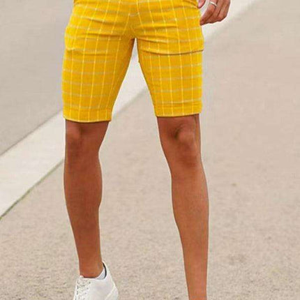 Stylish Plus Size Plaid Skinny Shorts for Men: Comfort Meets Trend - Très Elite