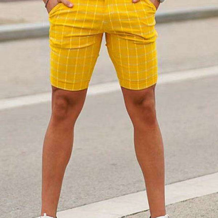 Stylish Plus Size Plaid Skinny Shorts for Men: Comfort Meets Trend - Très Elite