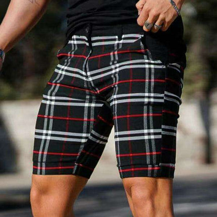 Stylish Plus Size Plaid Skinny Shorts for Men: Comfort Meets Trend - Très Elite