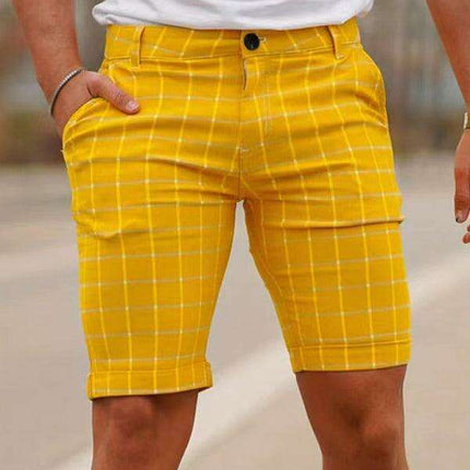 Stylish Plus Size Plaid Skinny Shorts for Men: Comfort Meets Trend - Très Elite