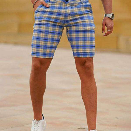 Stylish Plus Size Plaid Skinny Shorts for Men: Comfort Meets Trend - Très Elite