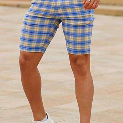 Stylish Plus Size Plaid Skinny Shorts for Men: Comfort Meets Trend - Très Elite