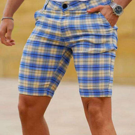 Stylish Plus Size Plaid Skinny Shorts for Men: Comfort Meets Trend - Très Elite