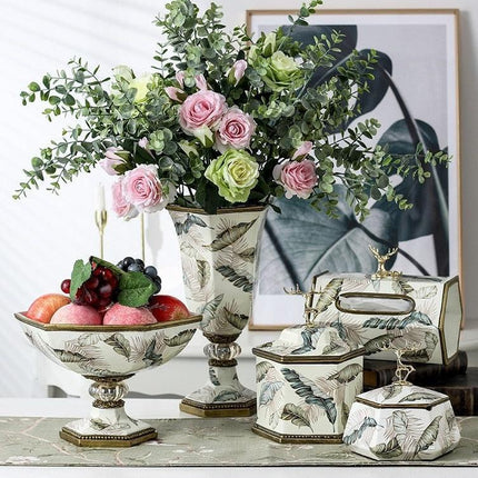 Stylish Resin Fruit and Vase Set for Contemporary Home Decor - Très Elite
