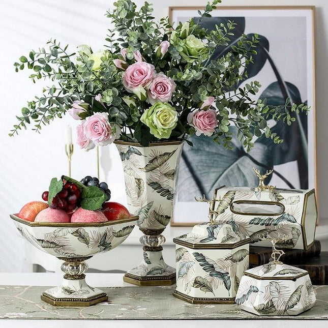 Stylish Resin Fruit and Vase Set for Contemporary Home Decor