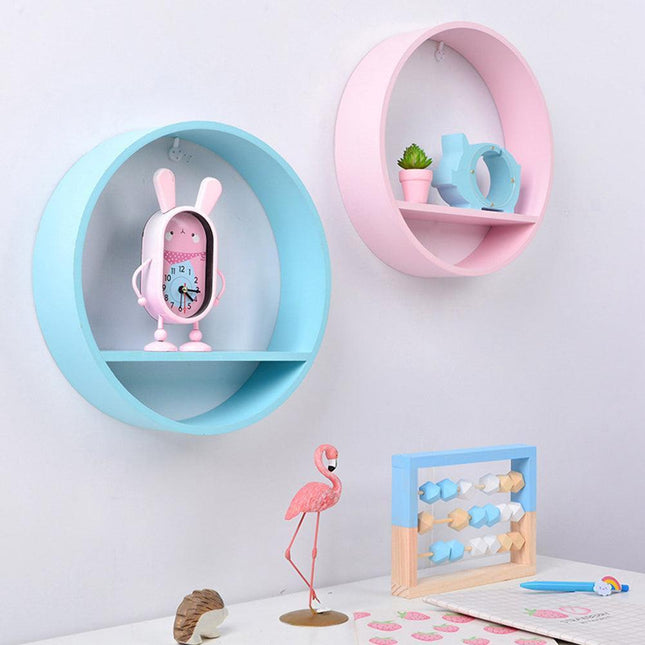 Stylish Round Wooden Wall Shelf for Elegant Home Organization - Très Elite