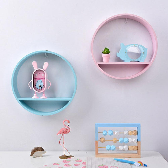 Stylish Round Wooden Wall Shelf for Elegant Home Organization - Très Elite