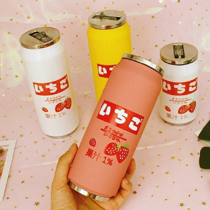 Stylish Stainless Steel Insulated Water Bottle with Colorful Straw - 350ml & 500ml Options - Très Elite