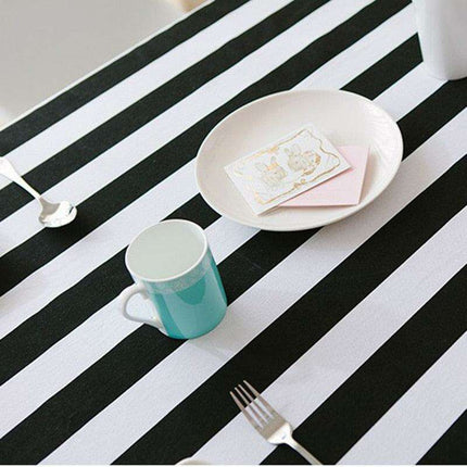 Stylish Striped Canvas Tablecloth | Timeless Elegance and Durability