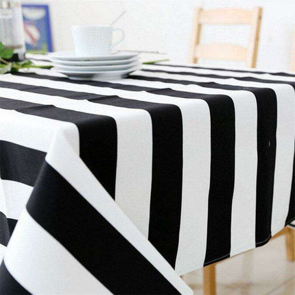 Stylish Striped Canvas Tablecloth | Timeless Elegance and Durability
