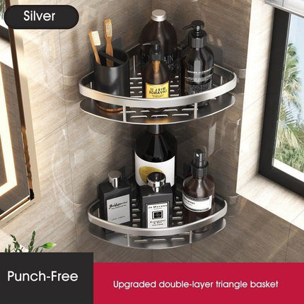 Stylish Wall-Mounted Space Aluminum Shower Organizer: Premium Bathroom Caddy..
