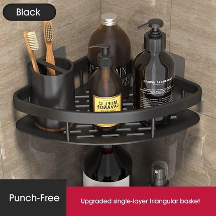 Stylish Wall-Mounted Space Aluminum Shower Organizer: Premium Bathroom Caddy..