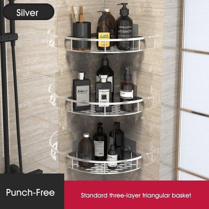 Stylish Wall-Mounted Space Aluminum Shower Organizer: Premium Bathroom Caddy..