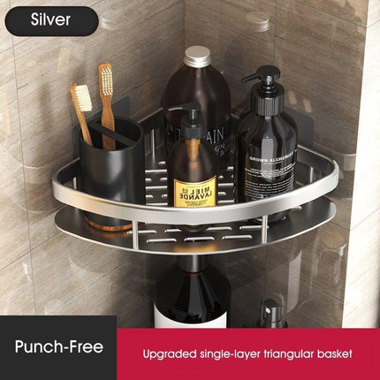 Stylish Wall-Mounted Space Aluminum Shower Organizer: Premium Bathroom Caddy..