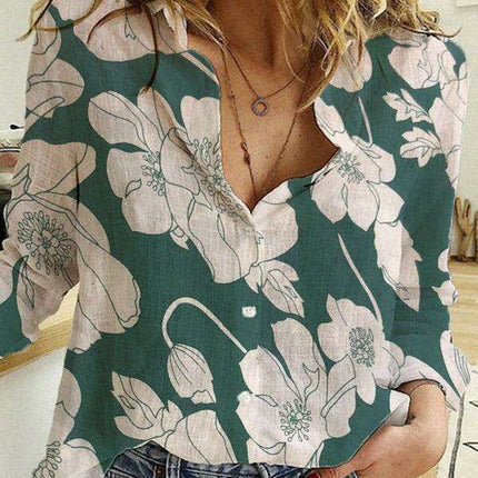 Stylish Women's Linen Long Sleeve Blouse - Effortlessly Chic Top