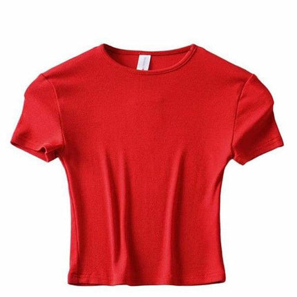 Summer Chic O-Neck Crop Top Tee for Trendy Style