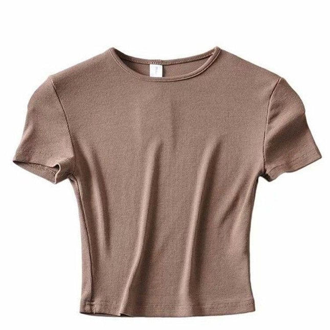 Summer Chic O-Neck Crop Top Tee for Trendy Style