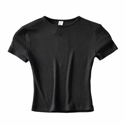 Summer Chic O-Neck Crop Top Tee for Trendy Style