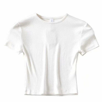 Summer Chic O-Neck Crop Top Tee for Trendy Style