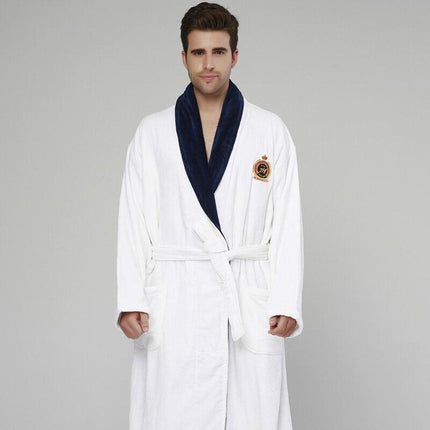Sumptuous 100% Cotton Cut Velvet Men's Bathrobe - The Pinnacle of Comfort and Sophistication