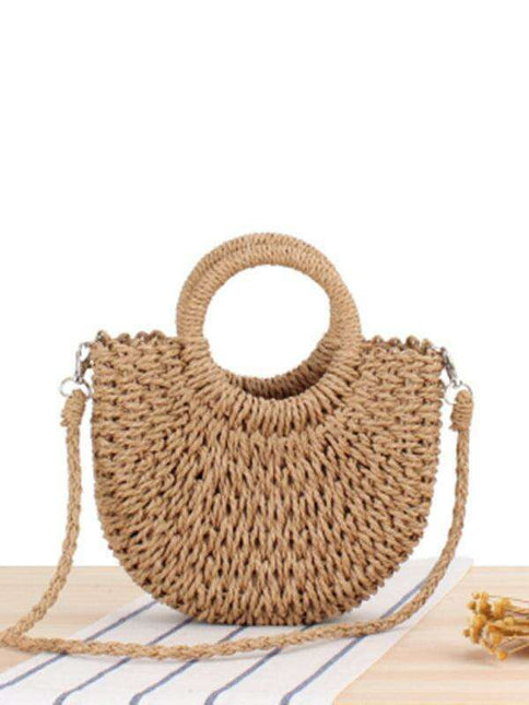 Sunny Days Half Moon Straw Bag - Chic Accessory for Summer Getaways