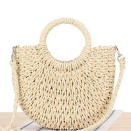 Sunny Days Half Moon Straw Bag - Chic Accessory for Summer Getaways