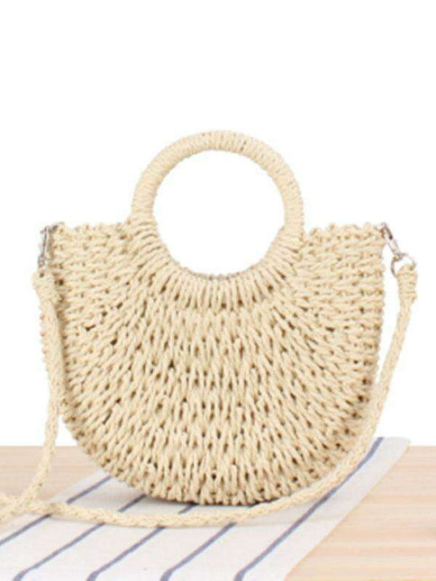 Sunny Days Half Moon Straw Bag - Chic Accessory for Summer Getaways