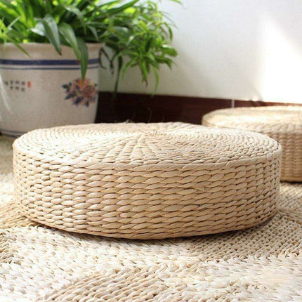 Sustainable Artisan Woven Futon Cushion - Rustic Elegance