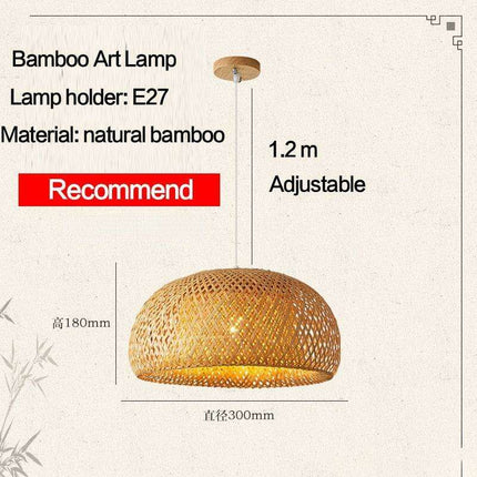 Sustainable Bamboo Chandelier Pendant Light - Stylish Illumination for Dining Areas..
