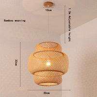 Sustainable Bamboo Pendant Light - Chic Chandelier for Modern Home Aesthetics