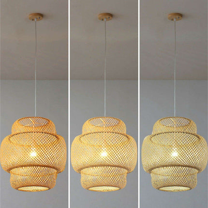 Sustainable Bamboo Pendant Light - Chic Chandelier for Modern Home Aesthetics