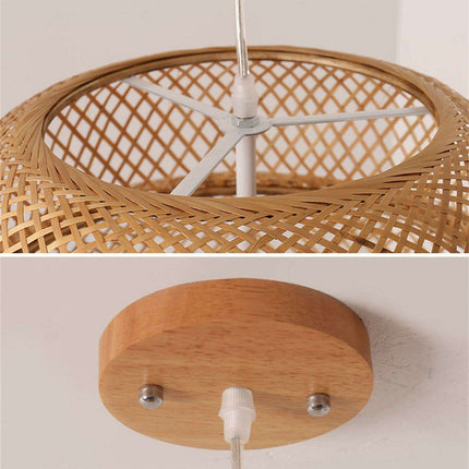 Sustainable Bamboo Pendant Light - Chic Chandelier for Modern Home Aesthetics