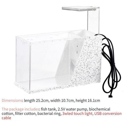 Sustainable Mini Aquarium with Customizable LED Lighting