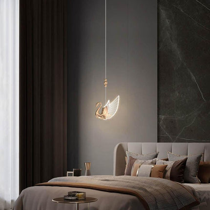 Swan-Inspired LED Chandelier: Elegant Lighting with Customizable Color Temperatures and Exceptional Durability..