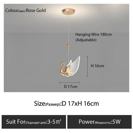 Swan-Inspired LED Chandelier: Elegant Lighting with Customizable Color Temperatures and Exceptional Durability..