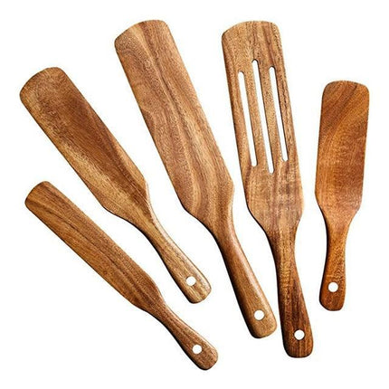 Teak Wood Spurtle Mastery Set - Enhance Your Culinary Skills - Très Elite