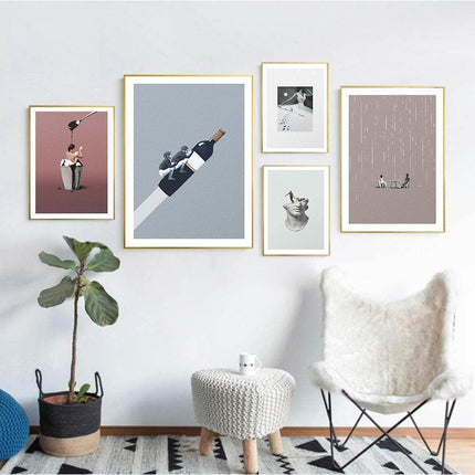 Tennis & Wine Harmony Art: Chic Decor for Aficionados and Sports Fans - Très Elite