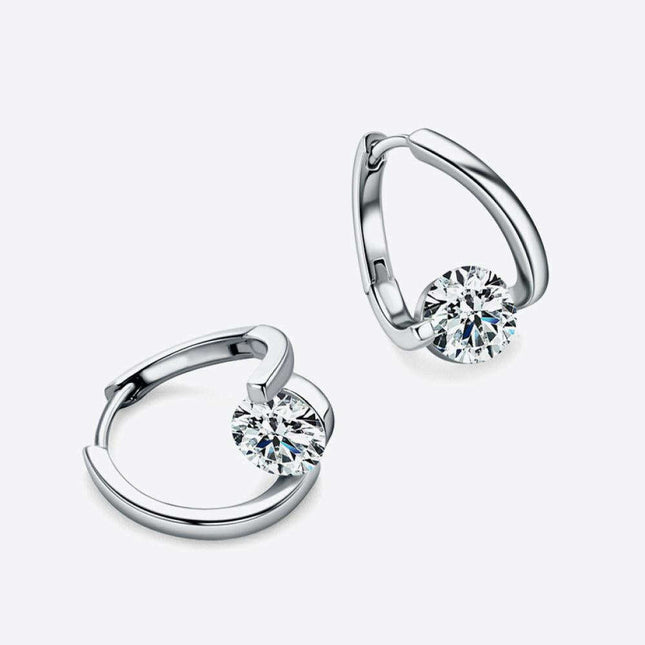 Timeless Allure: Exquisite 2 Carat Lab-Diamond Sterling Silver Earrings with Authenticity Certification