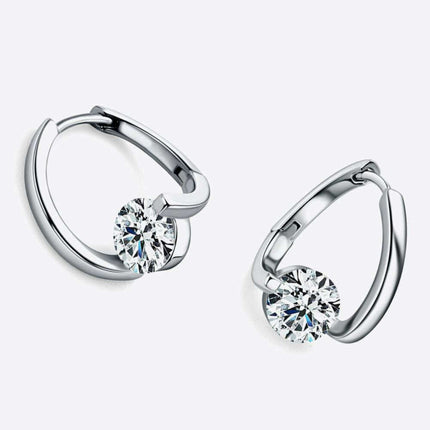 Timeless Allure: Exquisite 2 Carat Lab-Diamond Sterling Silver Earrings with Authenticity Certification - Très Elite